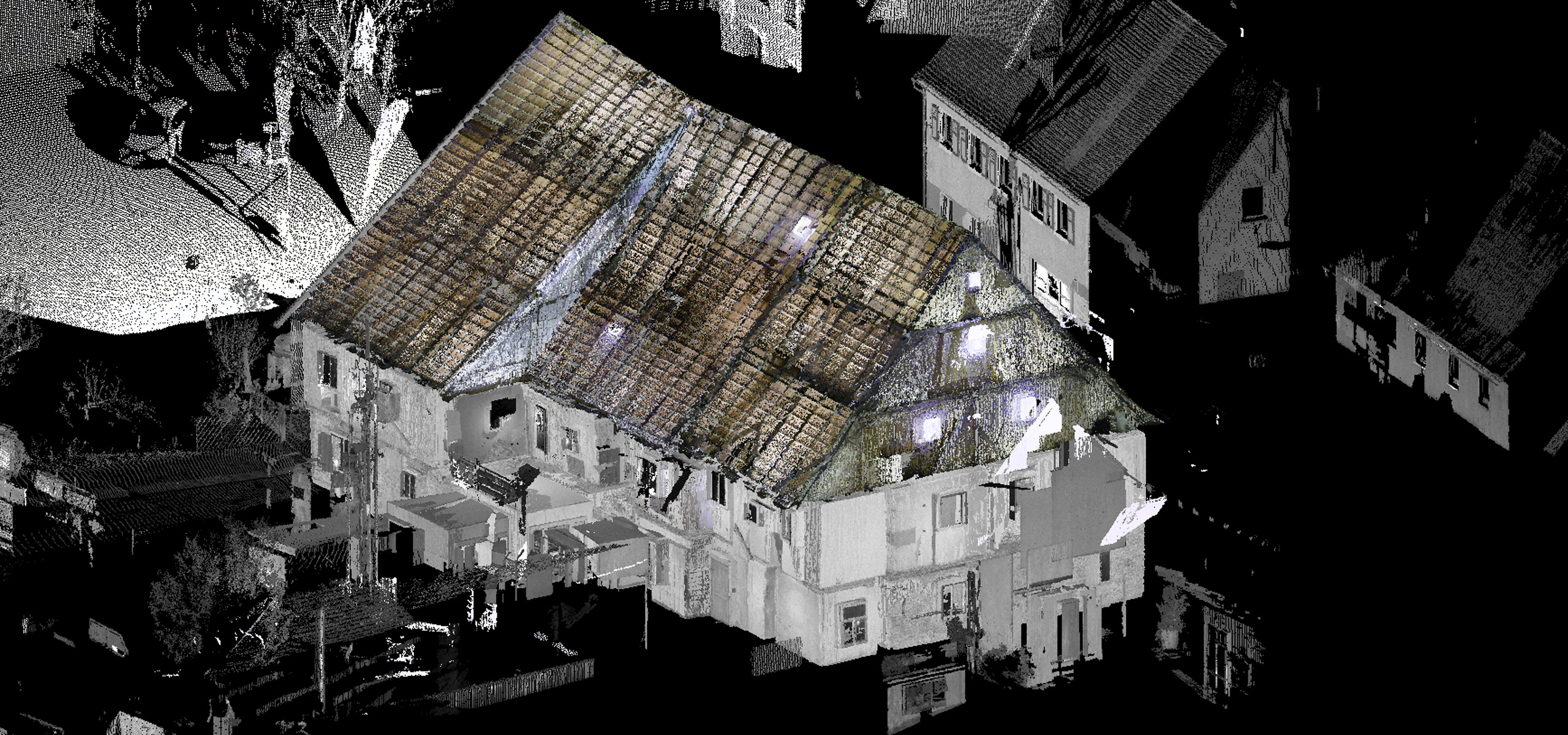Planungsbüro Grassl 3D-Laserscan-Aufmaß historischer Dachstuhl