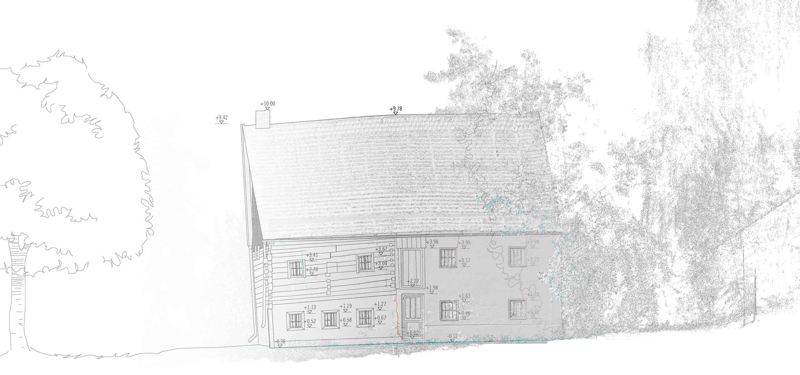 Planungsbüro Grassl 3D-Laserscan-Aufmaß ehem. Bauernhaus